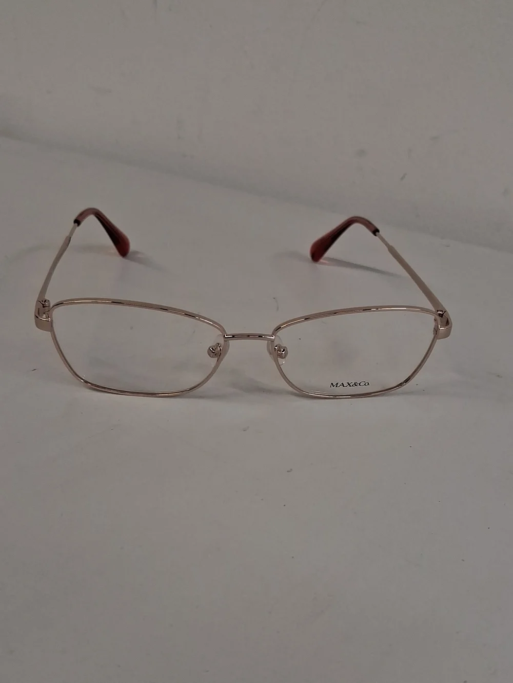 NWOT Rxable Women's Max & Co. MO5056 028 Rose Gold Rectangle Eyeglass Frames
